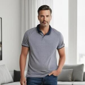 Under Armour Loose Fit Grayish Blue Polo Shirt 2XL (AT-05)